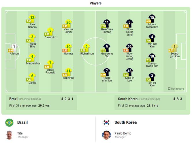 巴西vs韩国比分